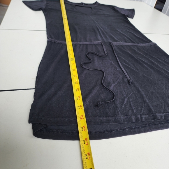 Anthropologie Olivaceous  Stretch Black Short Sleeve Drawstring Dress Cover Up S - Picture 11 of 11